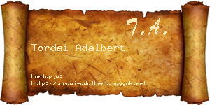 Tordai Adalbert névjegykártya